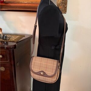 Classic Brown Checkered Shoulder Bag